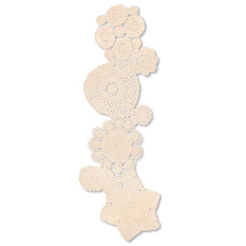 Blue Ribbon Crochet 14x50 Cream Crochet Table Runner