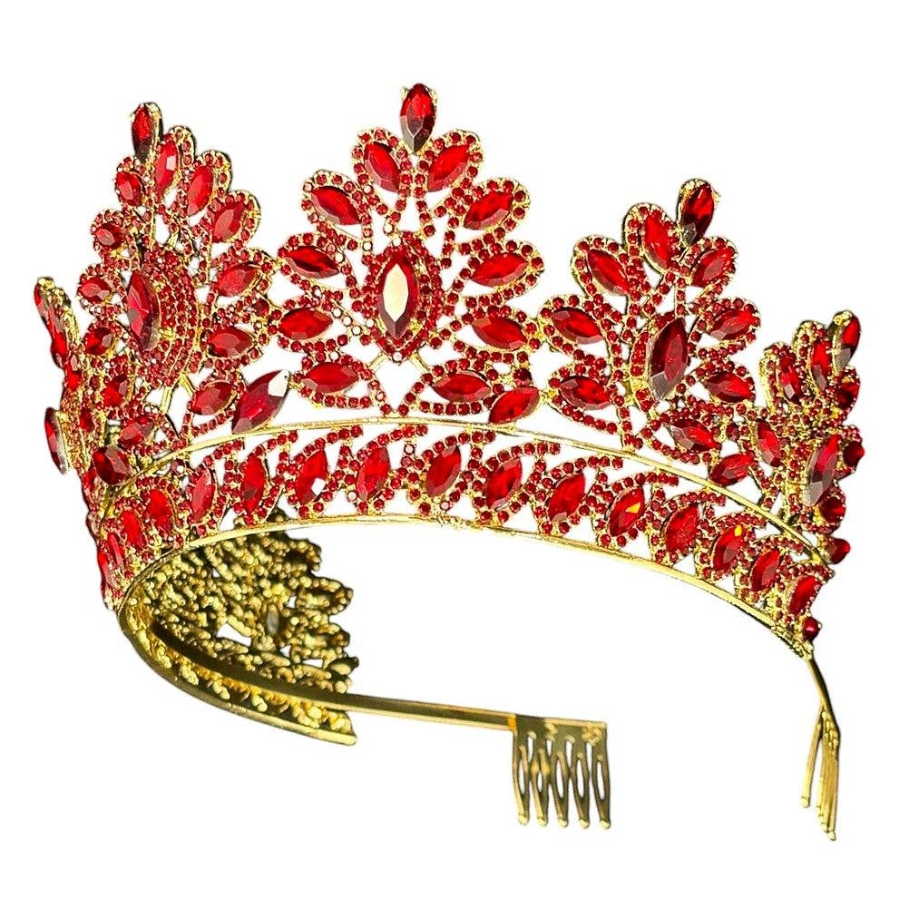 Sophisticated Flower Marquise Rhinestone Tiara