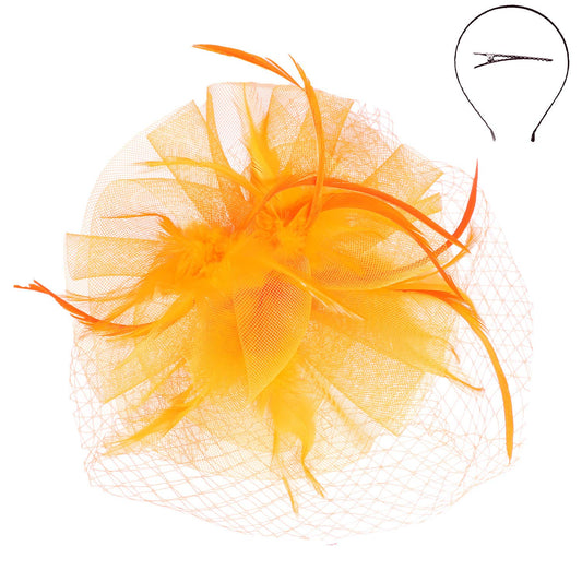 Golden Marigold Veil Fascinator