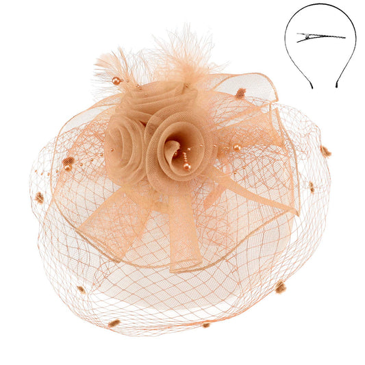 Copper Rose Veil Fascinator