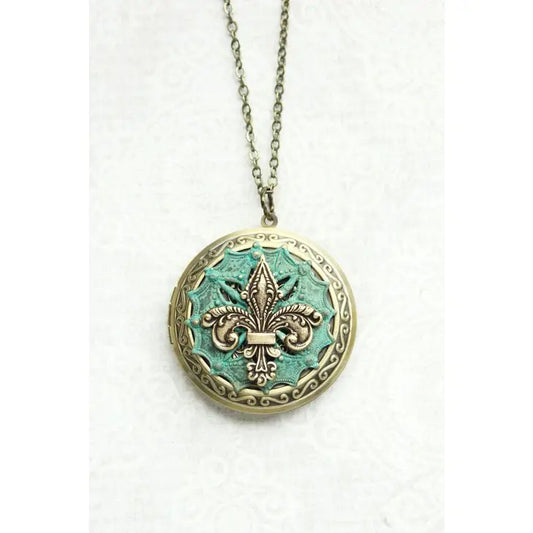 Fleur De Lis Locket Necklace