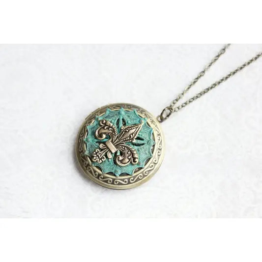 Fleur De Lis Locket Necklace