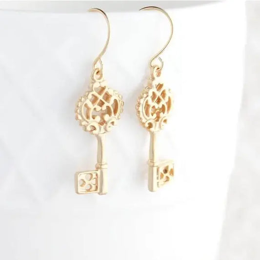 Gold Key Earrings