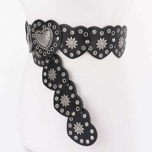 Faux Leather Heart Shape Vintage Belt