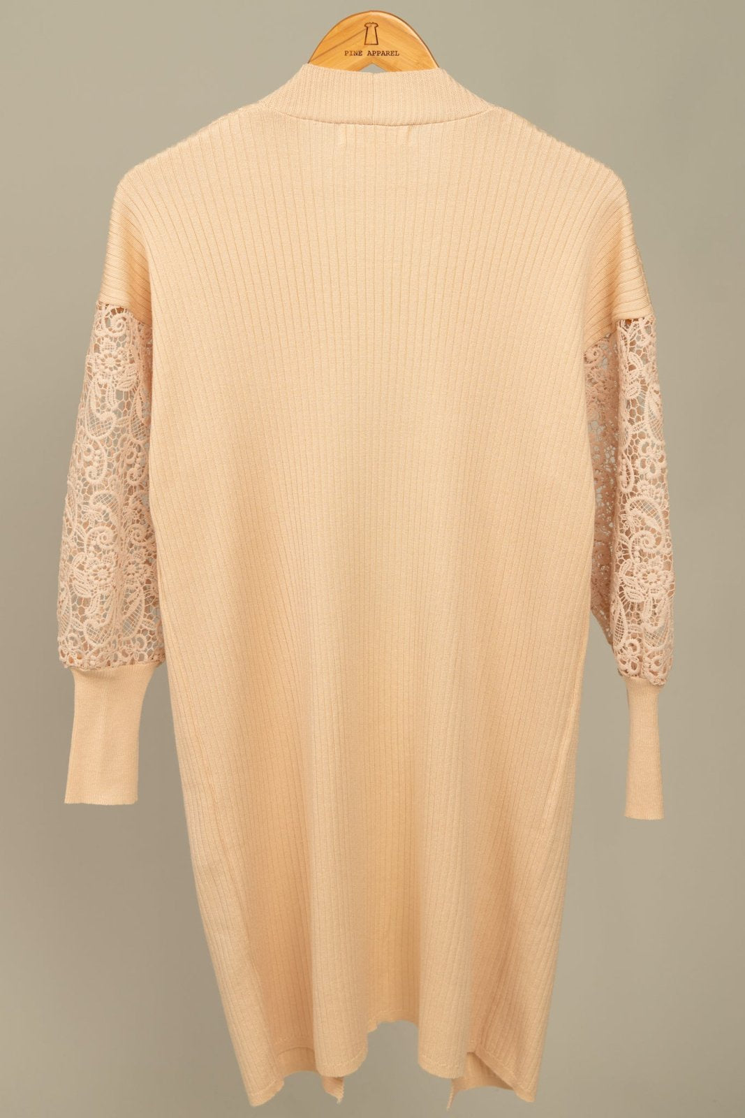 Ribbed Crochet Sleeve Cardigan