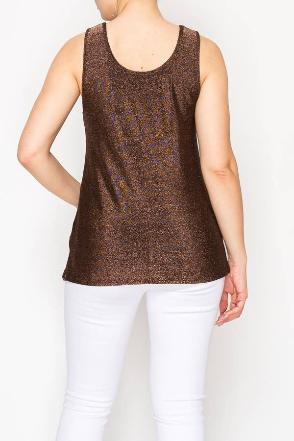 Shimmery Essential Sleeveless Lurex Tank