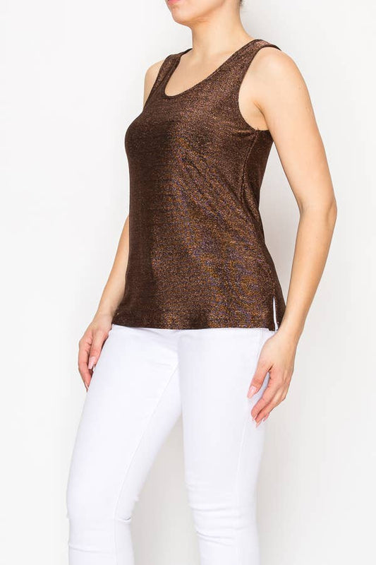 Shimmery Essential Sleeveless Lurex Tank