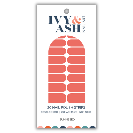 Sunkissed | Trendy Summer Coral Pink Nail Wrap Set