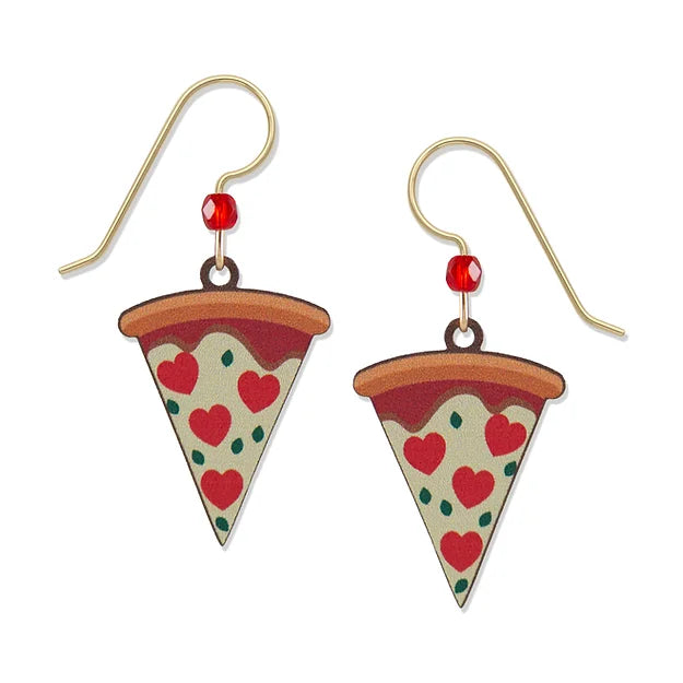 Heart Pepperoni Pizza Earrings