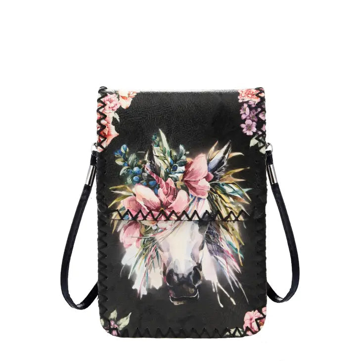 Floral Horse Print Crossbody