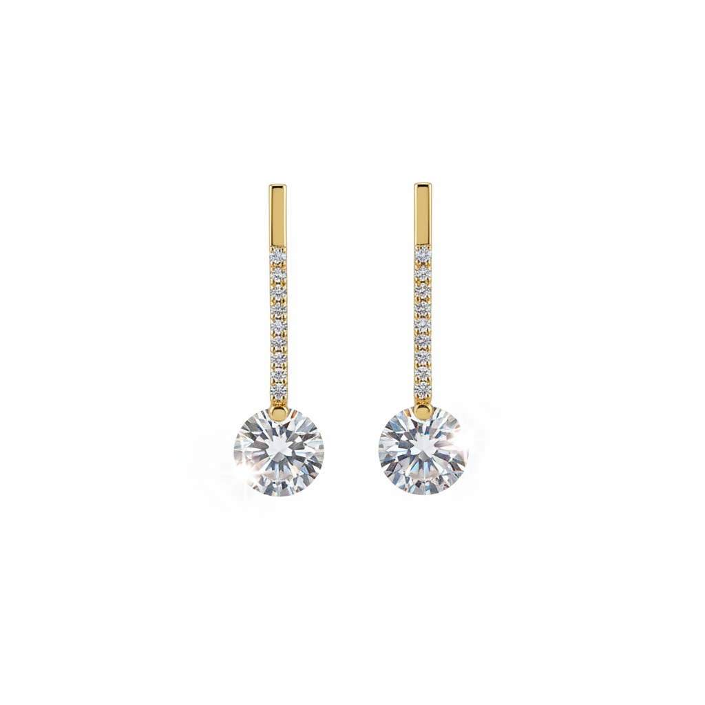 Golden Radiance CZ Drop Earrings