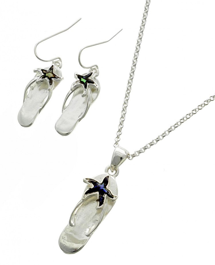 Starfish Flip Flop Necklace Set