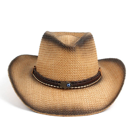 Retro Sun Protection Western Cowboy Straw Hat