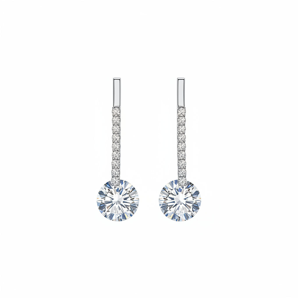 Silver Radiance CZ Drop Earrings