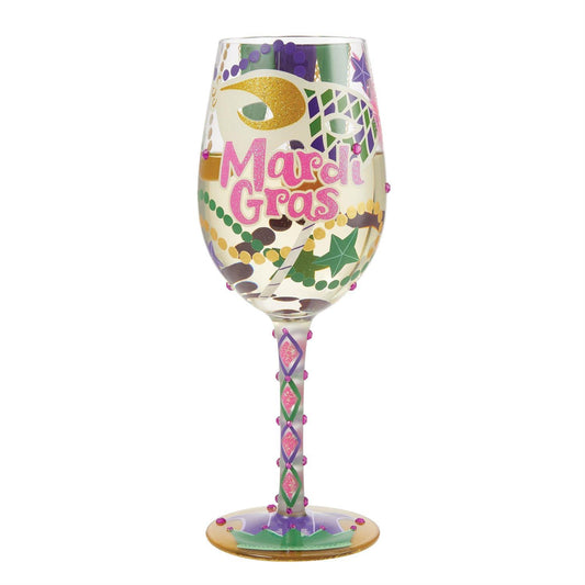 Mardi Gras Lolita Wine Glass