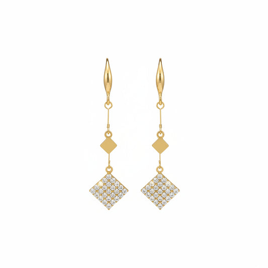 Golden Luxe CZ Diamond Drop Earrings