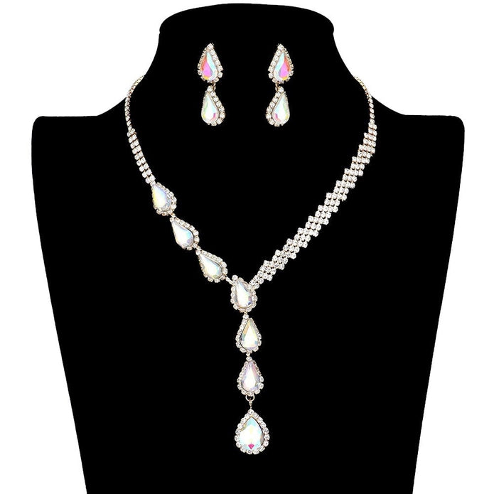 Teardrop Crystal Rhinestone Necklace