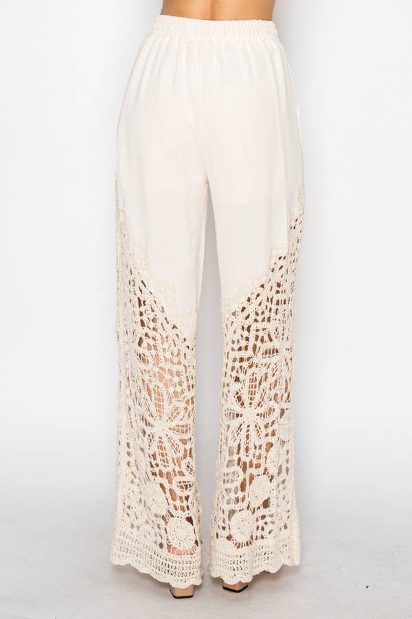 Lined Pants With Crochet Bottom