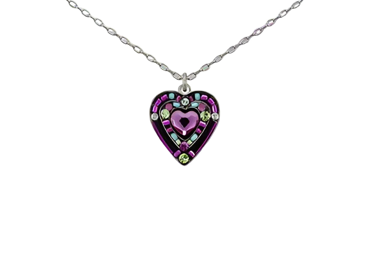 Rose Heart Pendant Necklace