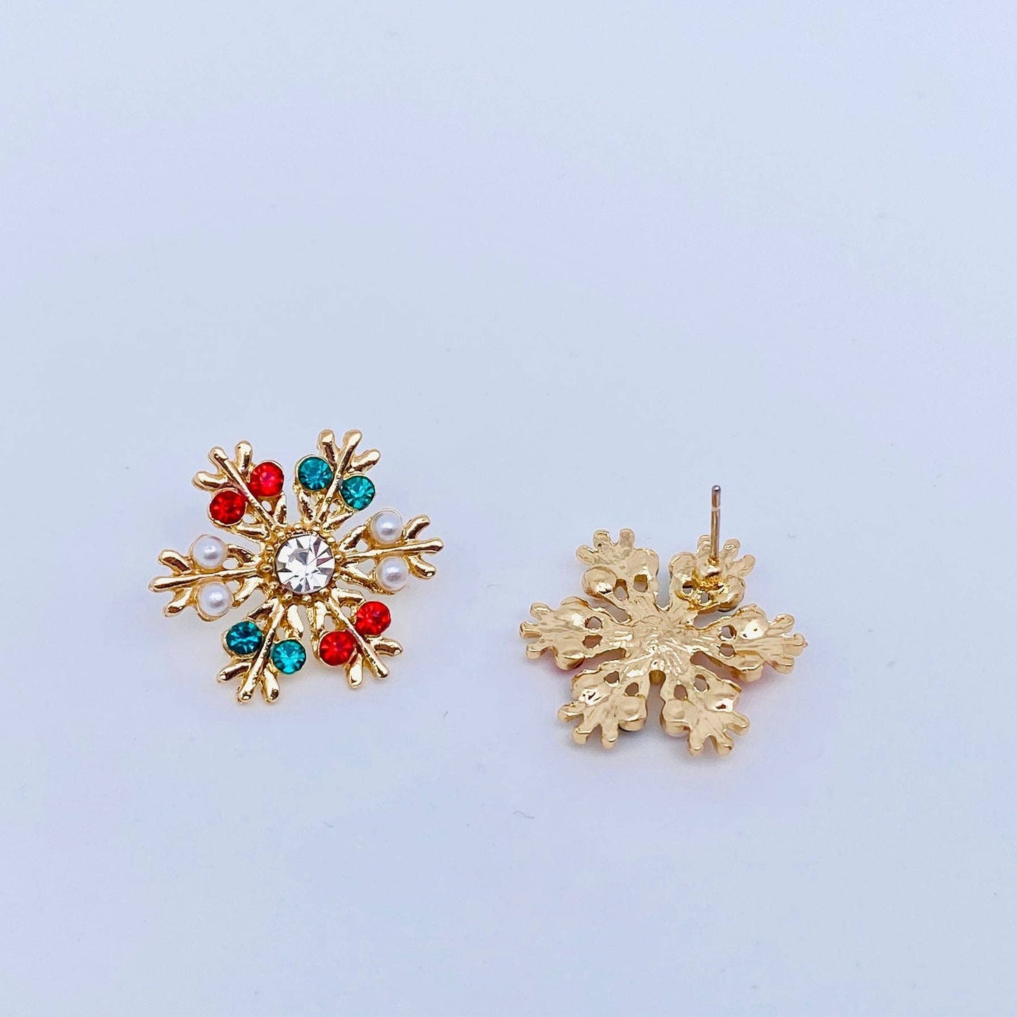 Christmas Rhinestone Snowflake Earrings