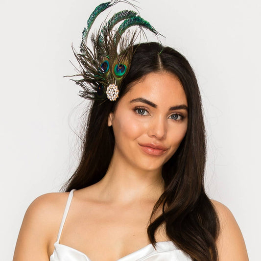 Crystal Masquerade Mask with Detachable Feather Fascinator