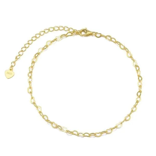 Rolo Heart Link Chain Anklet