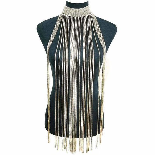 Chunky Choker with Fringe Necklace Body Jewelry