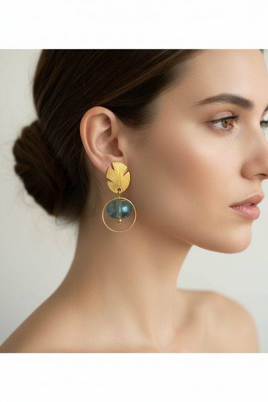 Leafy Drops Clip Earrings