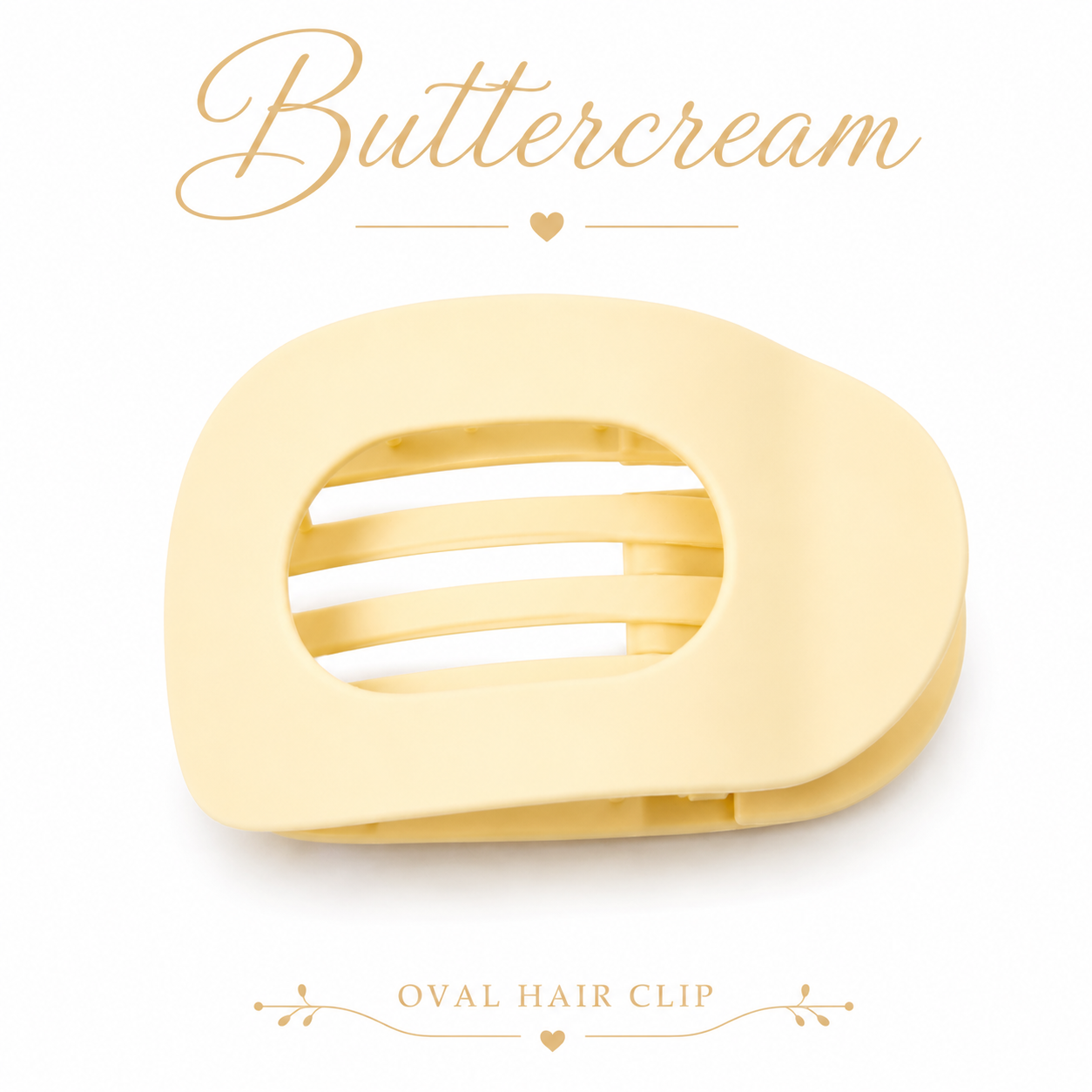 Matte Oval Shape Flat Hair Claw