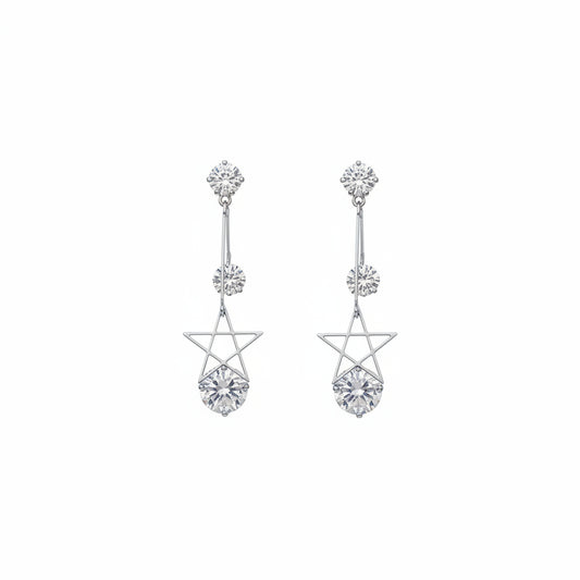 Silver Starlight CZ Drop Earrings