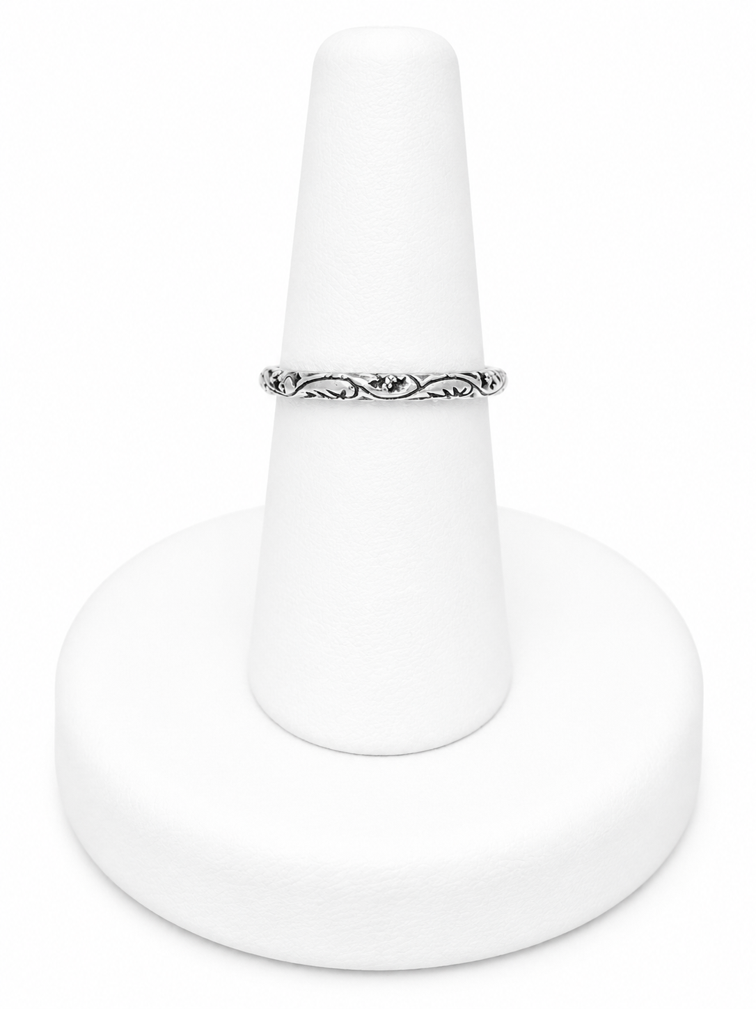 Sterling Silver Scroll & Leaf Band Ring