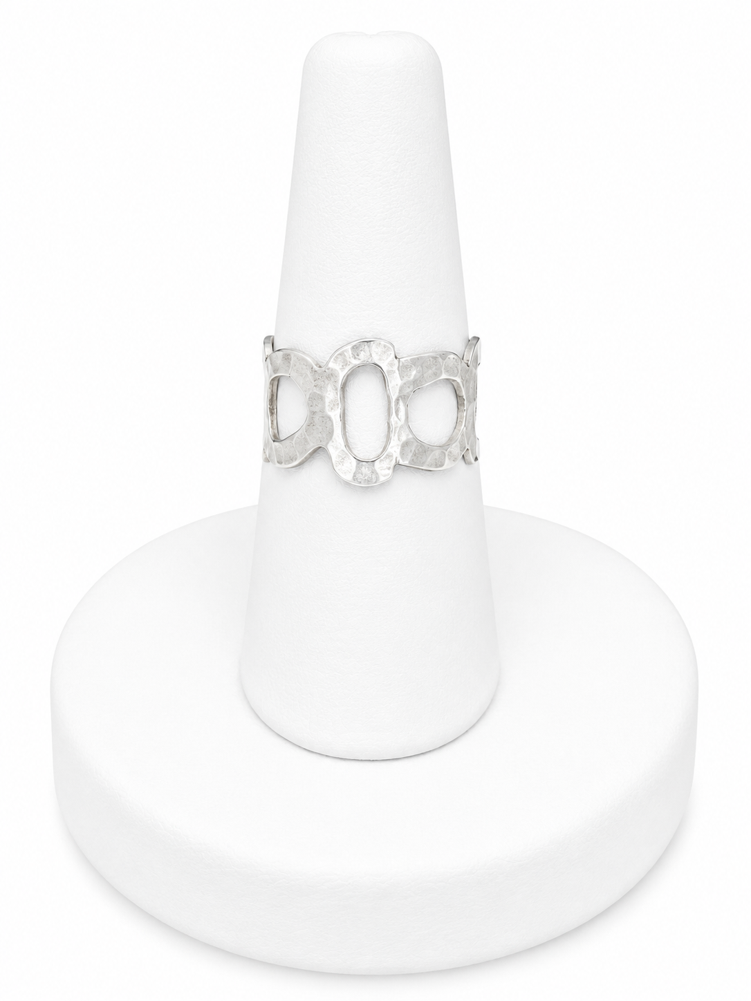 Sterling Silver Hammered Open Circle Ring