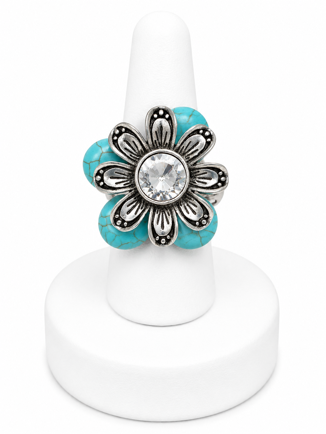 Turquoise Bloom Stretch Ring