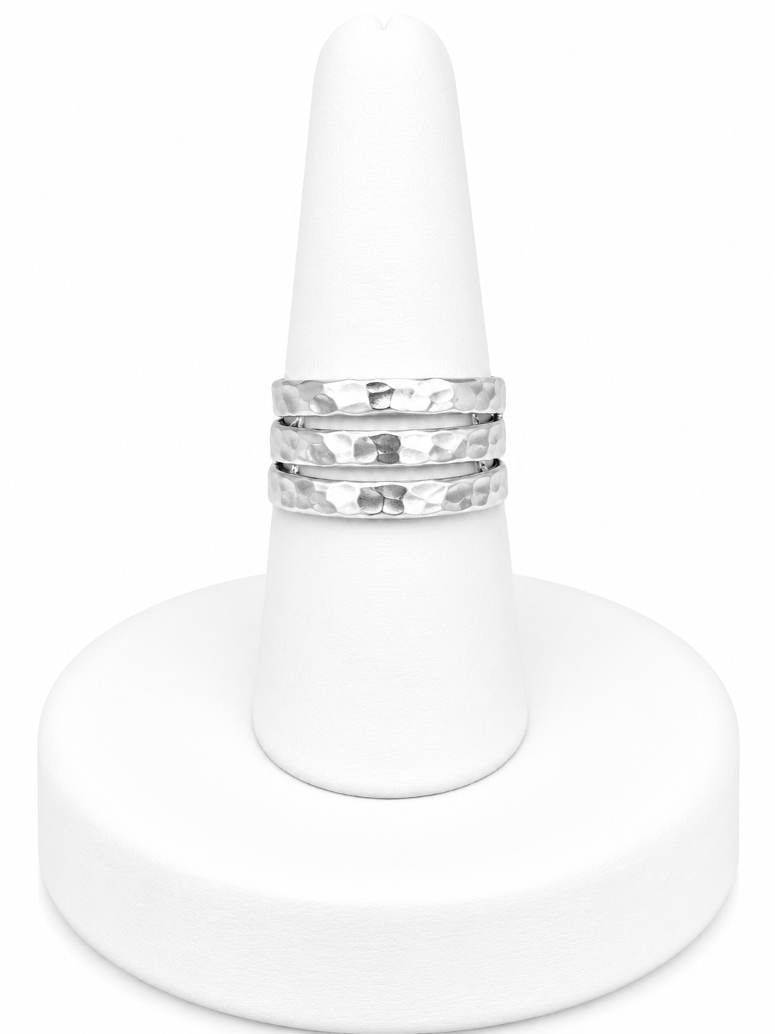 Sterling Silver Triple Band Hammered Ring