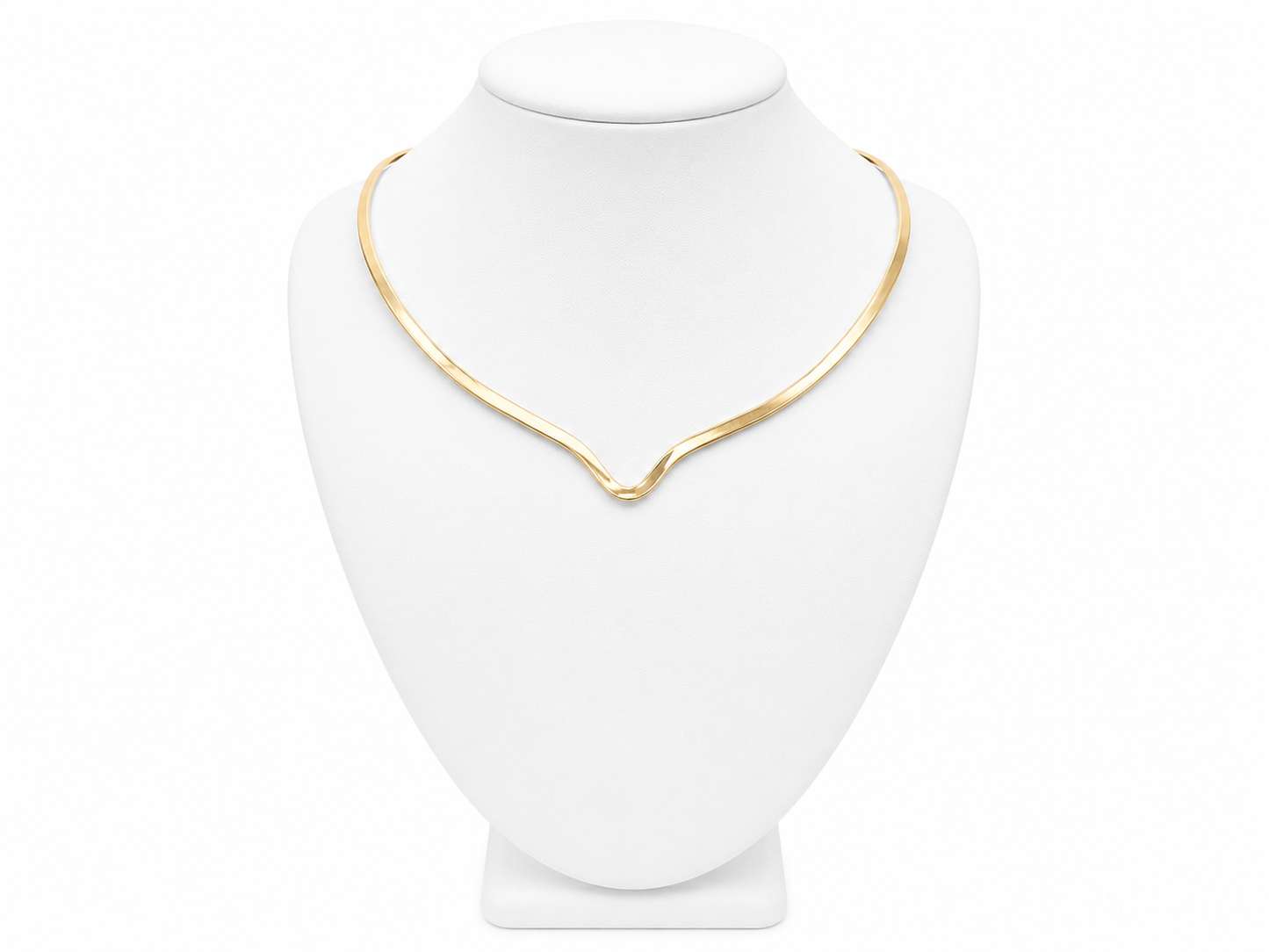 Gold-Tone Modern V Collar Slider Necklace