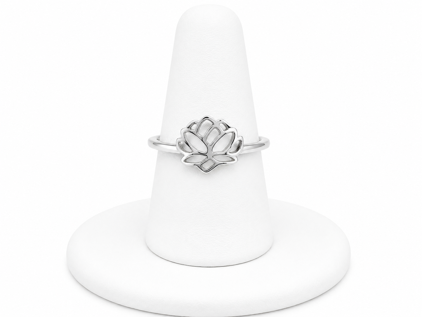 Sterling Silver Openwork Lotus Flower Ring