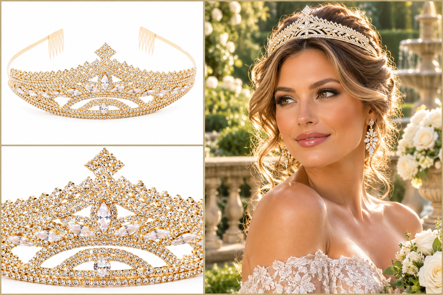 Antique Gothic Floral Cubic Zirconia Tiara
