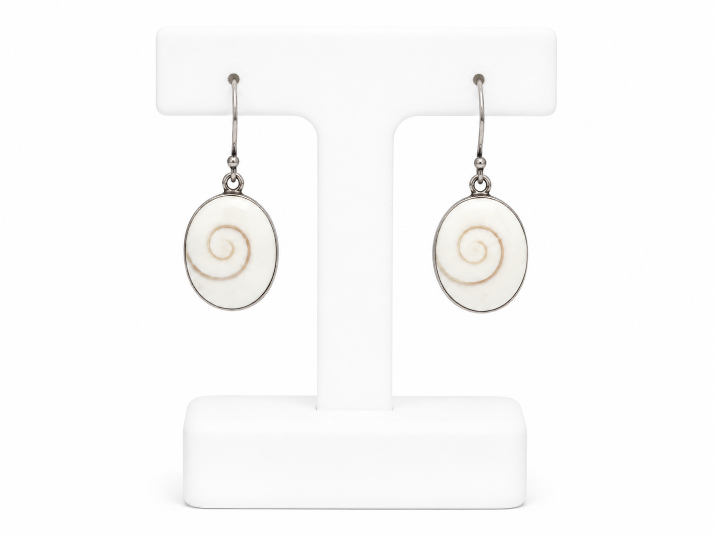 Sterling Silver Spiral Shell Drop Earrings