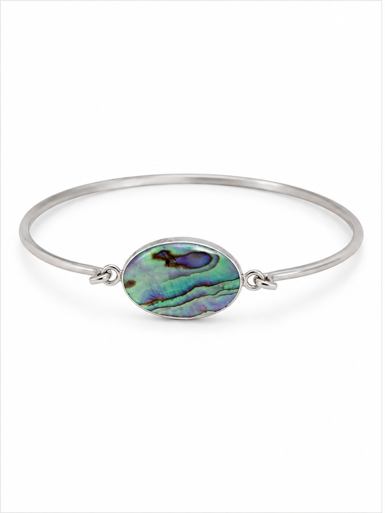 Abalone Sterling Silver Bangle Bracelet