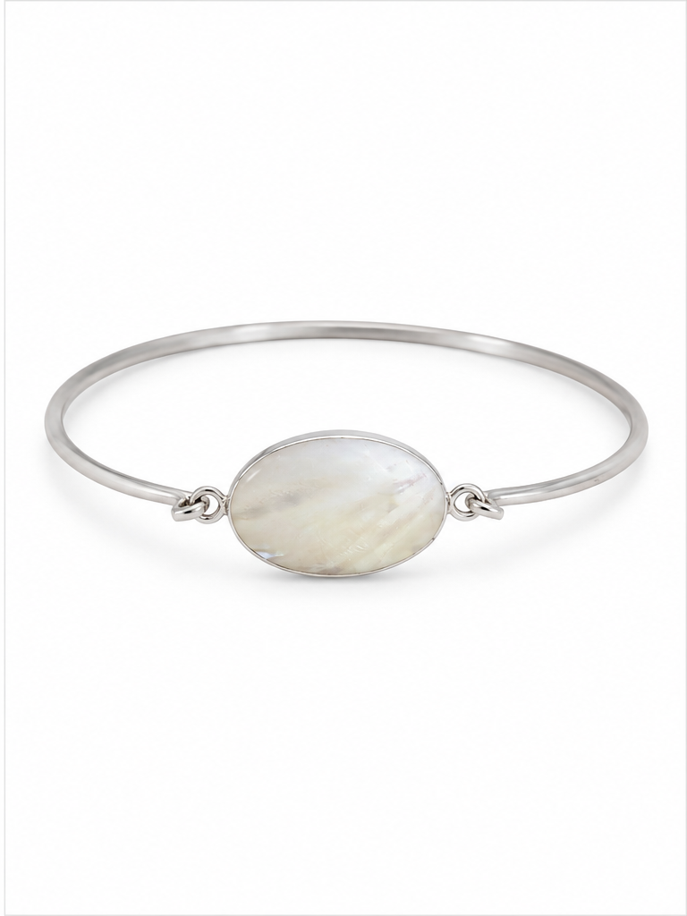 Mother-of-Pearl Sterling Silver Bangle Bracelet