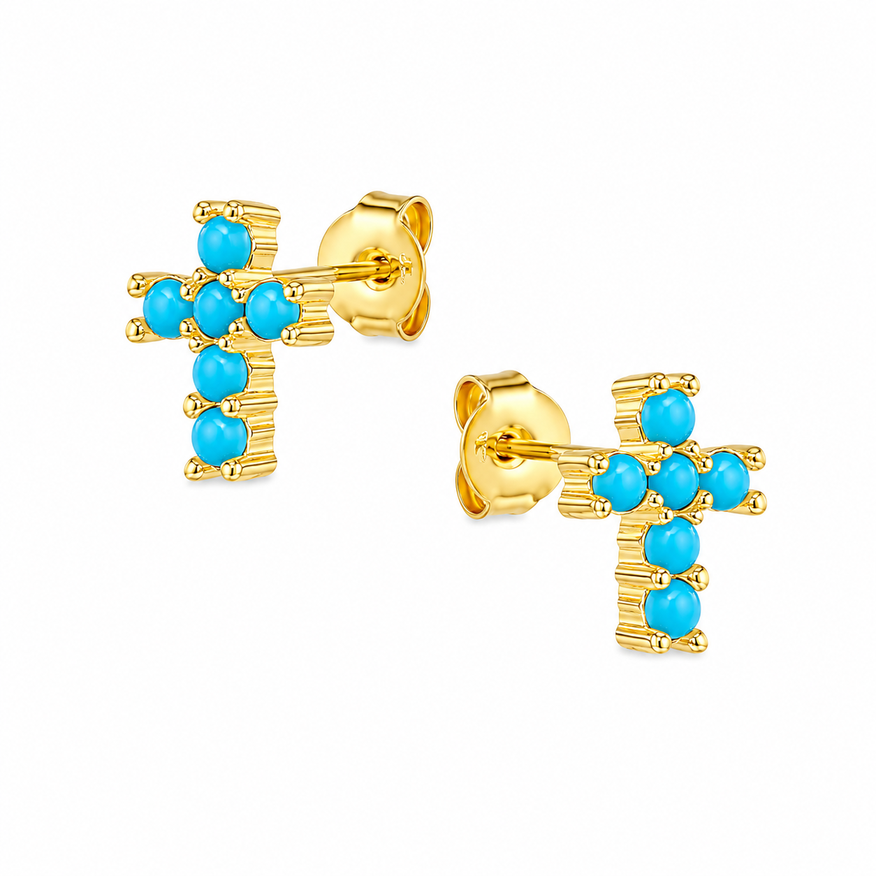 Turquoise Cross Earrings