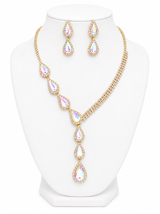 Teardrop Crystal Rhinestone Necklace