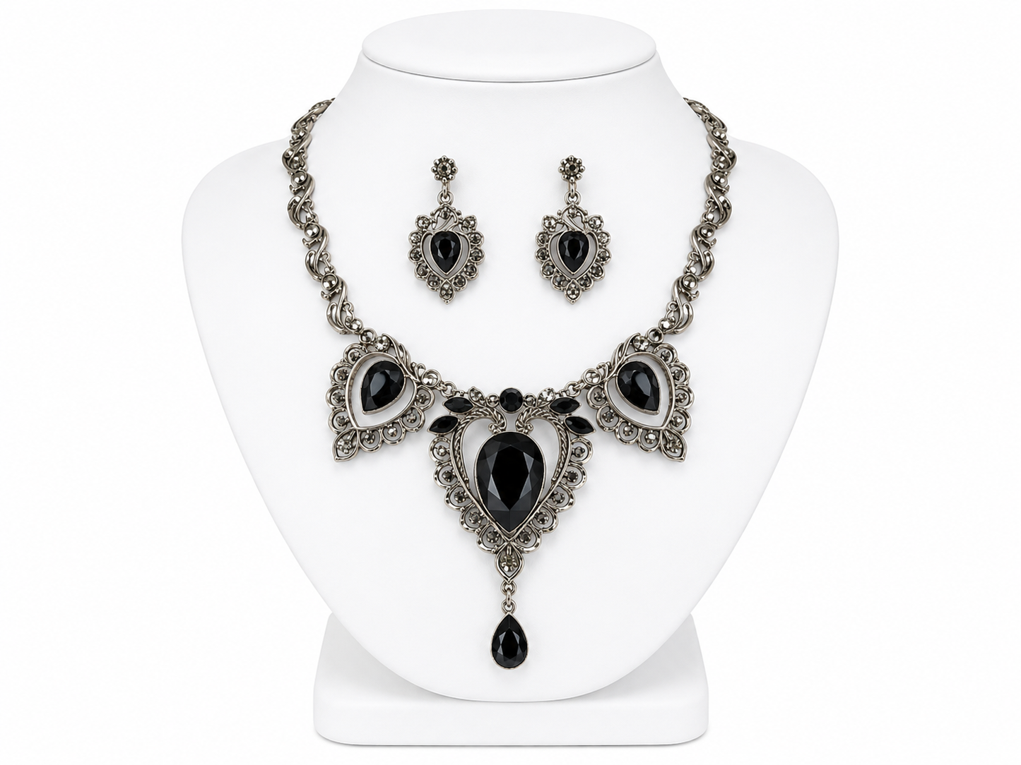 Victorian Midnight Elegance Necklace & Earring Set