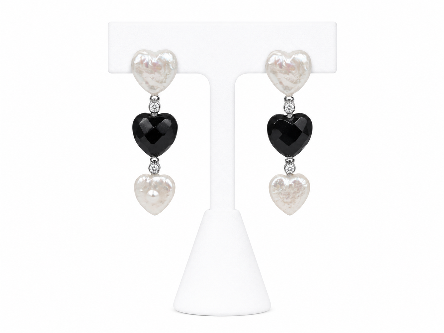 Midnight Romance Heart Earrings