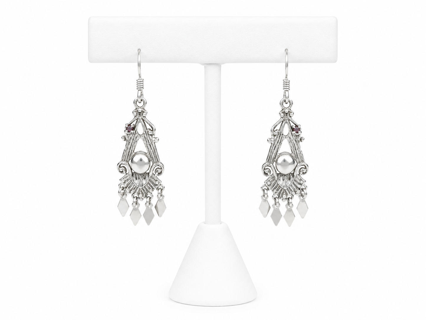 Sterling Silver Filigree Chandelier Earrings