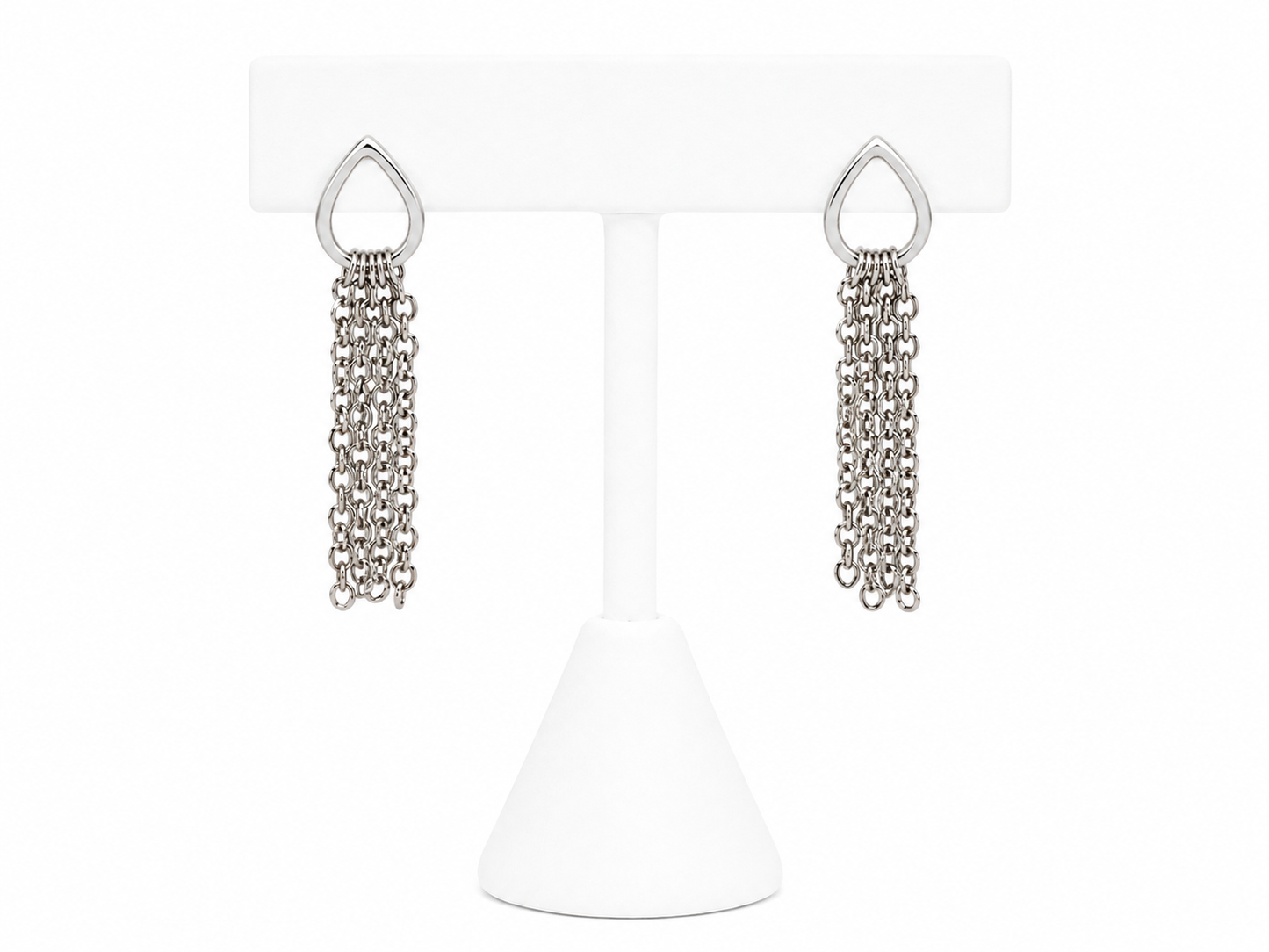 Sterling Silver Chain Tassel Drop Earrings