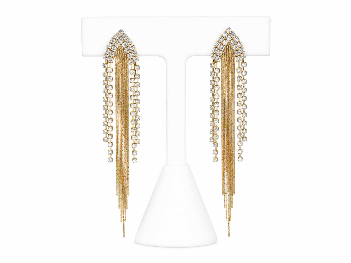 Golden Cascade Statement Earrings