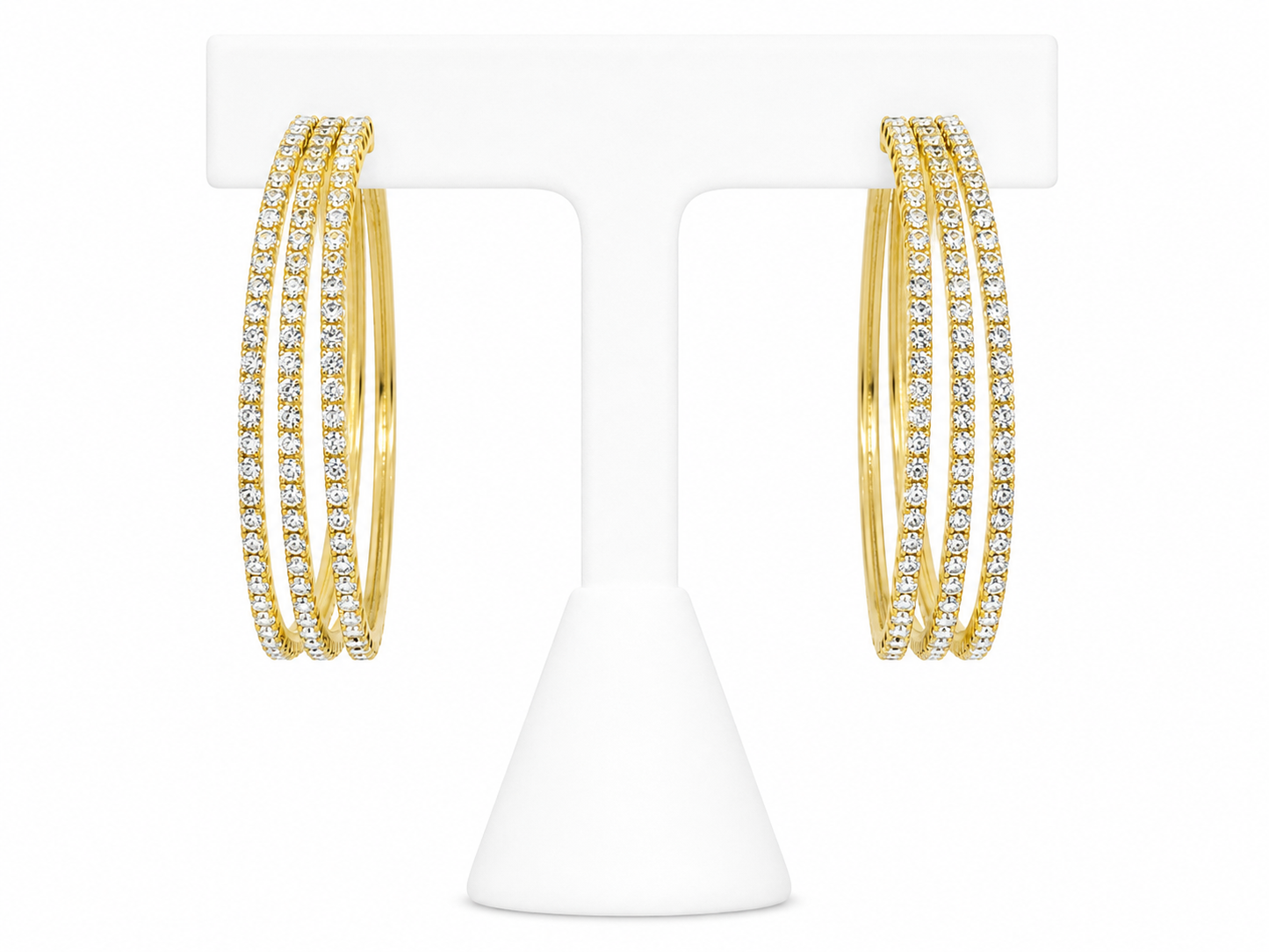 Golden Glam Triple Hoop Earrings