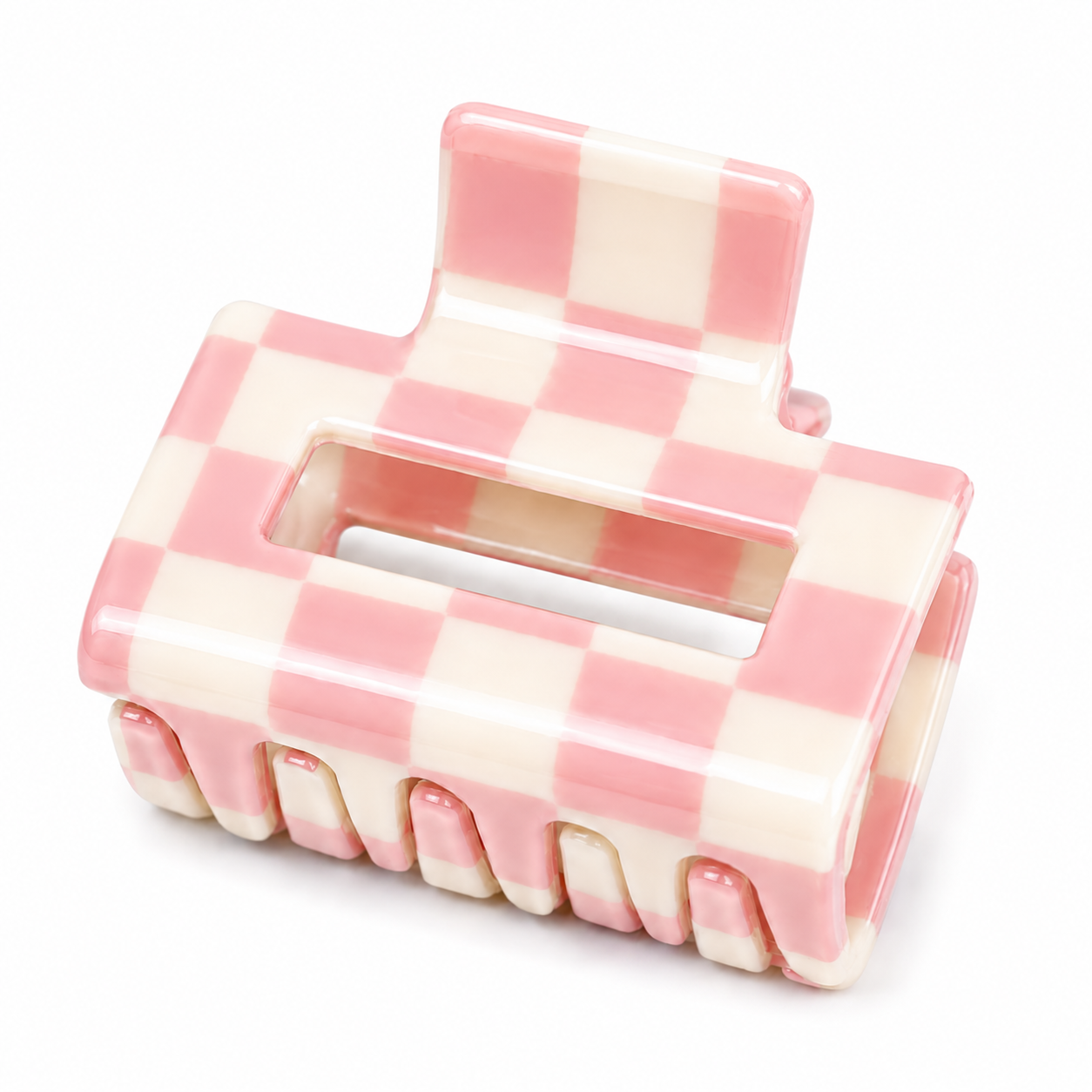 Colorful Checkered Medium Size Hair Claw