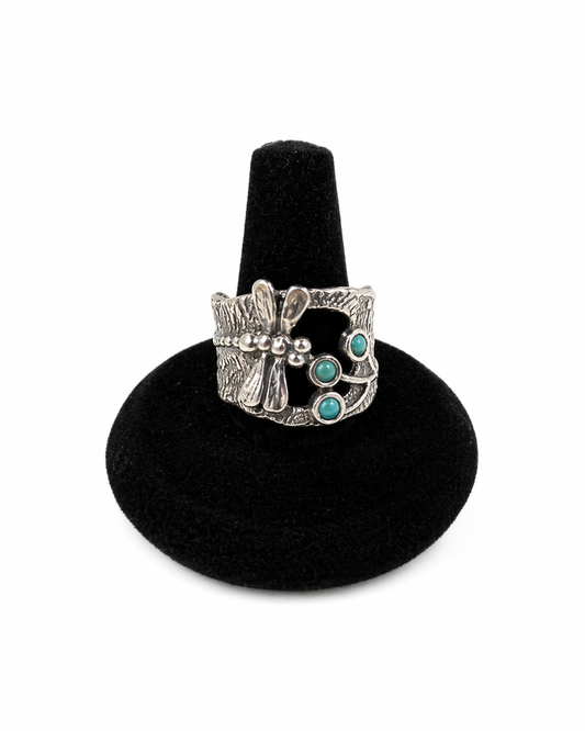 Turquoise Whisper Dragonfly Ring